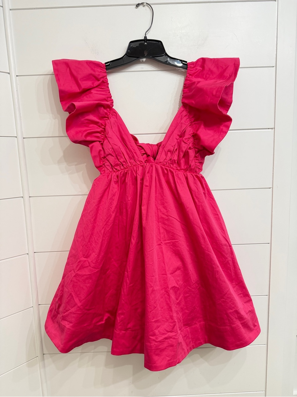 For Love & Lemons Clementine Pink Puff Sleeve Mini Dress Open Back 36970 - Picture 8 of 16